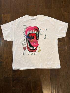 Travis Scott Astroworld Festival 2021 Mouth Graphic T-Shirt White Size XL